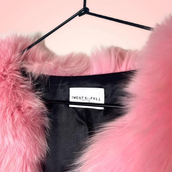 Twenty Fall pink fur coat (Sz S) - Picture 2 of 3